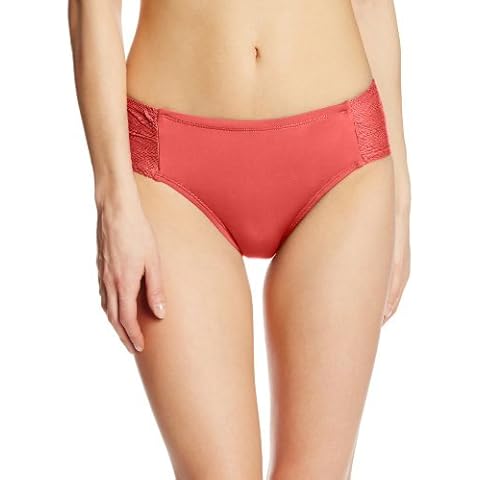 Jones New York Women's Crochet Side Shirred Bikini Bottom, Coral, 16 Cover