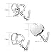 CHARMONLINE 3Pcs 20G Heart Nose Rings 316L Stainless Steel L Shaped CZ Nose Studs Nose Rings Nose Piercing Jewelry for Women Men