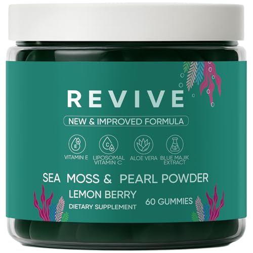 Neonomicon Balmbare Revive Gummies for Hair Loss - Sea Moss Gummies with Vitamin C Vitamin E Aloe Vera Pearl Powder Supports Faster Hair Growth Stronger Nails Extra Strength - 60 Count (1)