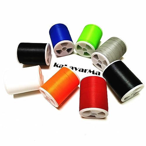 (8pcs*175yd) Kalavarma NCP Wrapping Thread for Fishing Rod Guide 8pcs 7 Color 175Yards/Spool