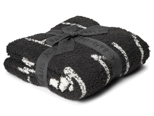 Image of Barefoot Dreams, Unisex, CozyChic Alphabet Stroller Blanket (Infant), Carbon /Cream, Baby