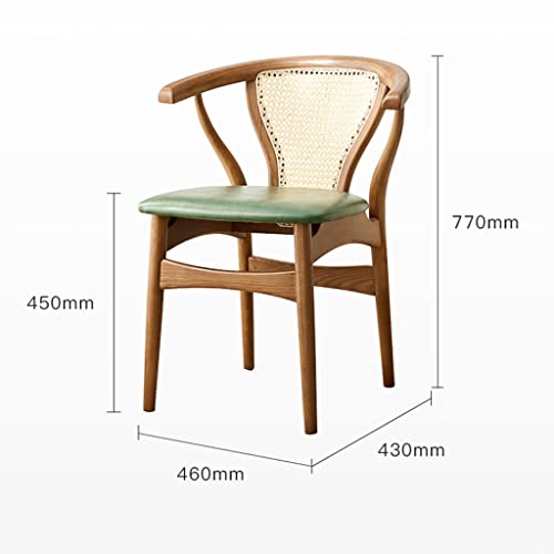 Rattan Accent Chair, Wicker Woven Midcentury Modern Dining Chair, Wooden High Back Patio Seat Chair, Natural Solid Wood Recliner Chair For Living Room, Bedroom, Patio ( Color : Walnut , Size : 46*43*7 #TOP2