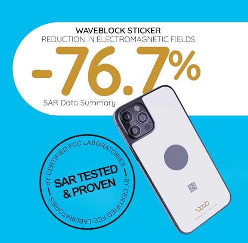 WAVEBLOCK EMF Blocker for Cell Phone - Made for iPhone 17e - The Only Patented, Real Scientifically Backed, Lab-Tested 5G-Shield Sticker to Protect You & Your Loved Ones - USA Made White - 1