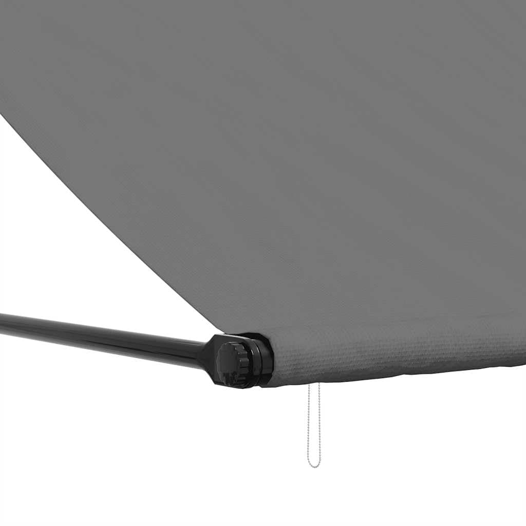 Markise einziehbar Anthrazit 350x150 cm - Manuelle Seilzug-Markise für Terrasse und Balkon, Wandmarkise als Sonnenschutz und Sichtschutz aus Stahl und Polyester