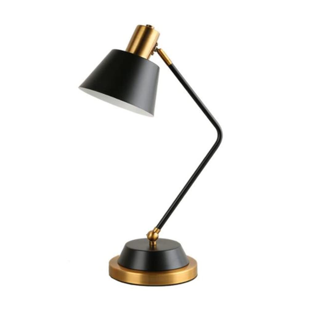 Modern Schreibtischlampe Metall Büro Architektenlampe Arbeitsleuchte LED Verstellbarer Tischlampe Leselampe Retro Klassische Studierlampe Schlafzimmer Nachttischlampe E27*1,Schwarz