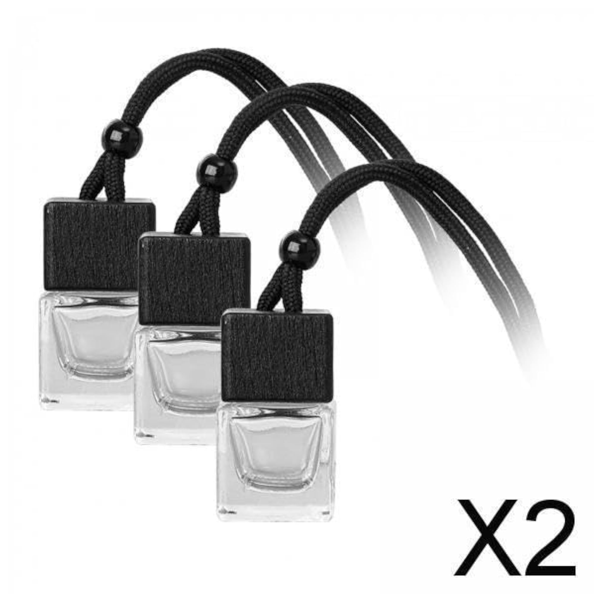 3Pcs Car Perfume Bottles Hanging Diffuser, Transparent