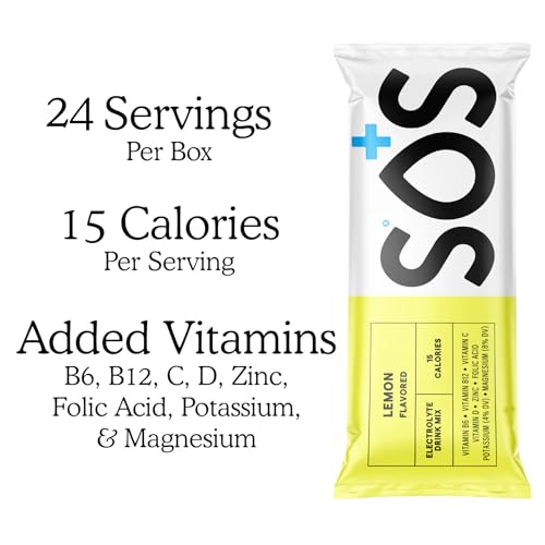 Image of SOS Hydration Electrolyte Powder Drink Mix | Low Sugar | Rapid Rehydration | Keto Friendly | Lemon