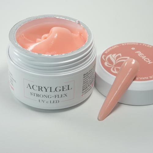 Beauty Space nails - Acrygel per unghie e ricostruzione acrigel dual form, modella acrylgel con slip solution, barattolo 50ml (Peach)