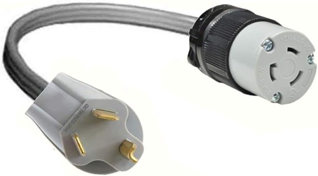 10-30P 3-Pin Male Dryer Plug To L5-20R Twist Lock 3-Prong Female Socket Receptacle Outlet Electric Power Cord Cable Adapter/Converter NEMA 220/250V input 110/125V Output. FX125V857