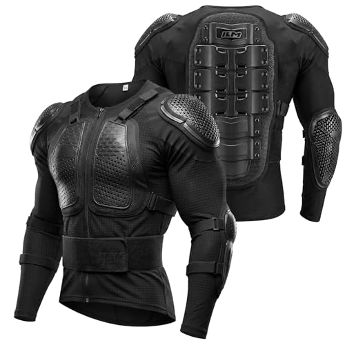 ILM Motorcycle Full Body Armor Jacket CE Chest Spine Protective Gear Men Motocross Riding Model JA1