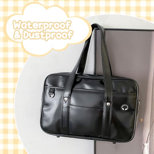 Bolso escolar japonés de gran capacidad en cuero de PU con múltiples bolsillos 4