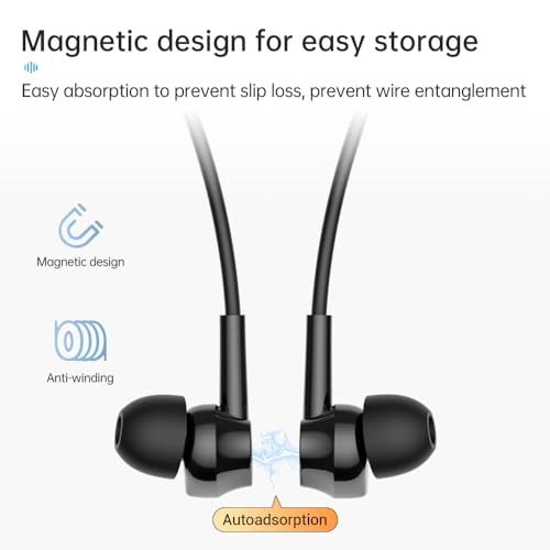 Image of Sports Bluetooth Headphones, 25 Hours Play time, 6.0 Wireless Neck-Worn Earbuds with Microphone, in-Ear Noise Cancellation, for Outdoor Sports Workouts. (Y9J)