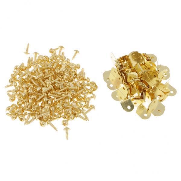 CALANDIS? 6x100 Pcs Metal Small L Corner Brace Plate Angle Picture Frame with Screw DIY | Other Framing & Matting | Framing & Matting | Home Arts & Crafts