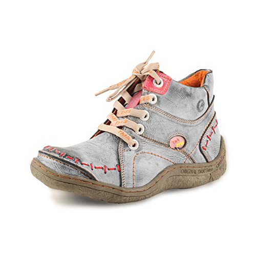 TMA EYES Women's Handmade Quilted Leather Classical Lace up Fashion Comfortable Ankle Platform Booties