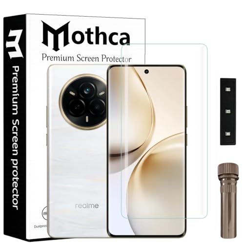 Image of Mothca Curved UV Tempered Glass Screen Protector for Realme 14 Pro | HD Clear | Full Screen Coverage | Pack of 1