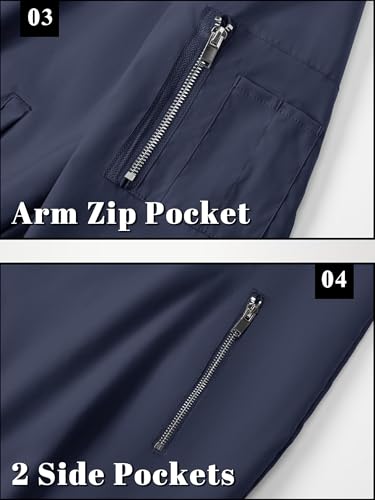 Image of TACVASEN Men's Bomber Jacket, Lightweight Transition Jacket, Aviator Jacket, Spring, Summer, Blouson with Zip Pockets