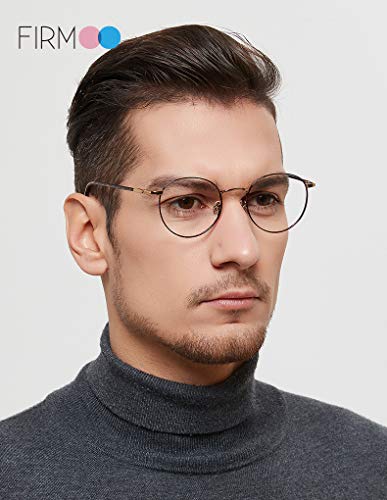 Firmoo Blue Light Blocking Reading Glasses 1.5 , Anti UV Glare Filter Lens, Tortoise Shell Mental Retro Round Readers for Women/Men