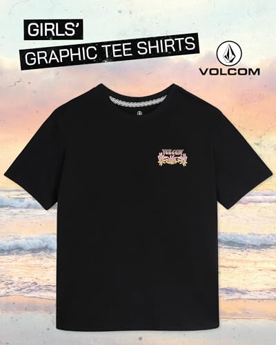 Image of Volcom Girls Shirts - Casual Crewneck Short Sleeve Graphic Tee Trendy Tops - Breathable Girls Summer Clothes