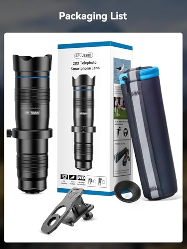 MIAO LAB 28X HD Telephoto Lens for iPhone/Samsung/Android | High Power Telephoto Camera Lens, Universal Smartphone Compatibility