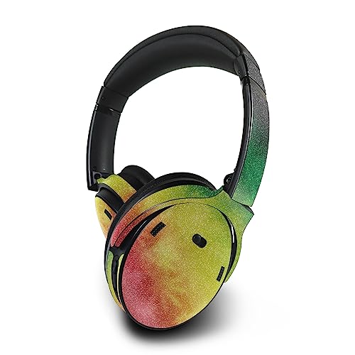 Image of MightySkins Glossy Glitter Skin Compatible with Bose QuietComfort 45 Headphones Rasta Rainbow | Protective, Durable High-Gloss Glitter Finish | Easy to Apply | Made in The USA