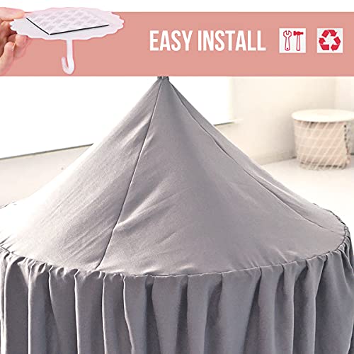 Kertnic Decor Canopy For Kids Bed, Soft Smooth Playing Tent Canopy Girls Room Decoration Princess Castle, Dreamy Mosquito Net Bedding, Children Reading Nook Canopies In Home (Gray) #TOP3