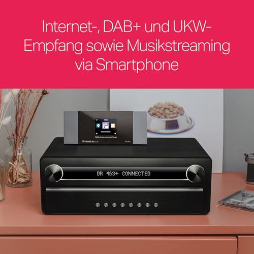Albrecht DR463+ Internetradio DAB+ Adapter – Digitalradio Nachrüsten für Stereo-Anlagen und Radios, Musik Streaming über WLAN und Smartphone