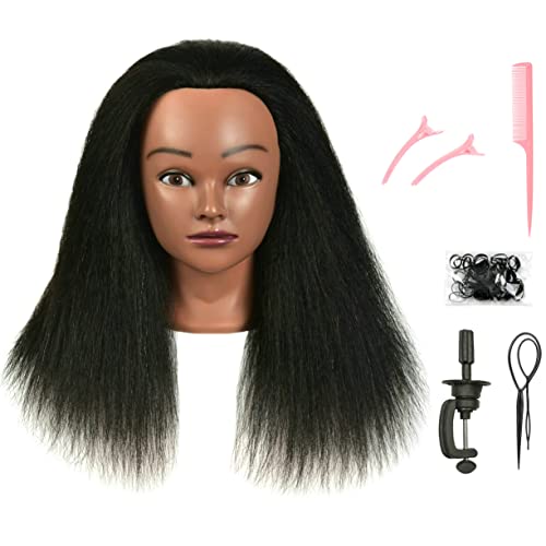 FUTAI African American Mannequin Head 100% Real Human Hair Manikin