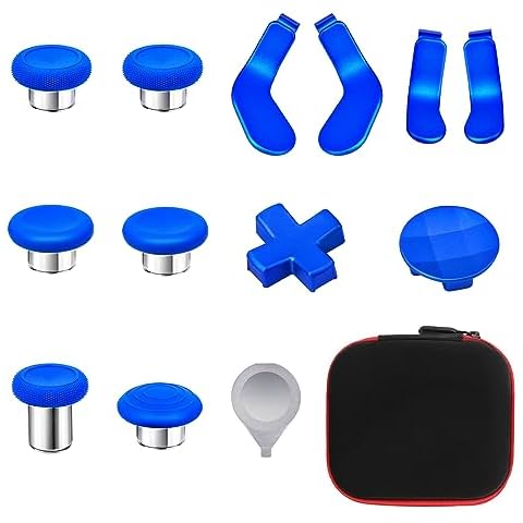 Elite Series 2 Controller Accessories, 13 in 1 Metal Thumbsticks for Xbox One Elite Series 2, Gaming Accessory Replacement Parts Compatible with Xbox Elite Wireless Controller Series 2 Core(Blue) Cover