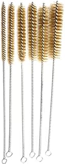 feedal 6 Pcs Brass Tube Cleaning Brush Wire Brush Set Cleaning Polishing Tool Brass Wire Brush Set For Pipe Tube Cylinder Bores Cleaning Hand Tool