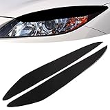 2Pcs Headlight Eyebrow, Piano Car Headlight Eyelid Cover, Glossy Black Trim Front Left Right Decoration for Mazda 3 2010‑2013