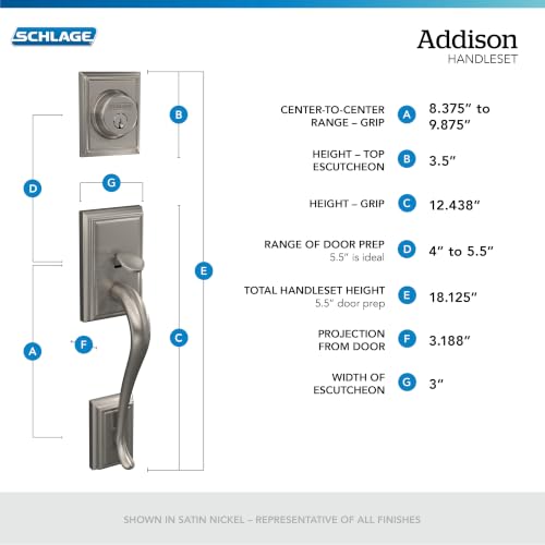 Image of SCHLAGE Front Door Handleset, Left Hand Accent Lever, Matte Black