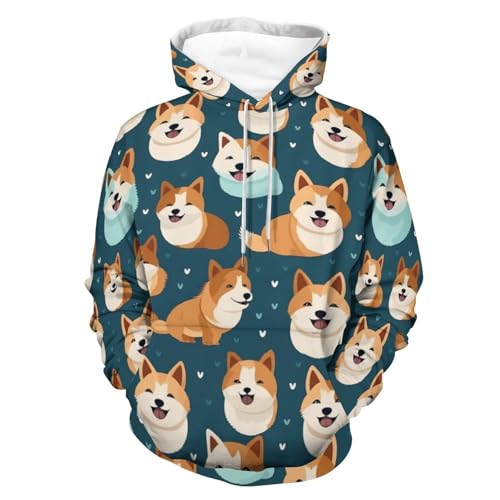 Cute Shiba Inu Japanese Dog Adult Hoodies Long Sleeve Shirts Sweatshirt Casual Pullover Hooded for Women Men