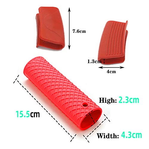 Youu 2 Pack Silicone Pot Holders And 2 Pack Silicone Hot Handle Holder Potholder Rubber Pot Handle Sleeve Heat Resistant For Cast Iron, Pans, Metal Frying Pans, Skillets, Griddles (Orange) #TOP4