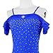 ZHQNZJF Girls' Professional Figure Skating Competition Dresses Outdoor Gymnastics Leotards Rhinestone Ice Roller Costume,Blue,L