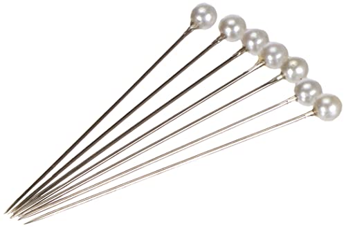 RAYHER HOBBY Pearl Head Pins, 64 2115902 6 mm – Box of 25, White