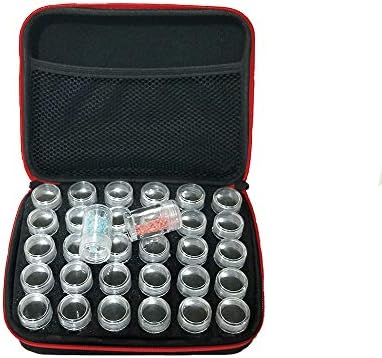 30 Bottles Diamond Painting Box Container Storage Full Square Tote Bag Holder Storage Handbag Zipper Design Shockproof（Random Selection of Colors,Size 8.8x7x2.6inch)