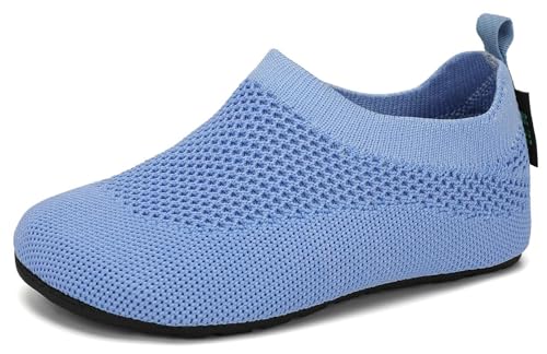 SAGUARO Zapatillas de Estar por Casa Zapatillas de Niños Niñas Antideslizantes Calcetines Zapatillas de Punto Interior Exterior Pantuflas Infantiles, Azul, 26/27 EU