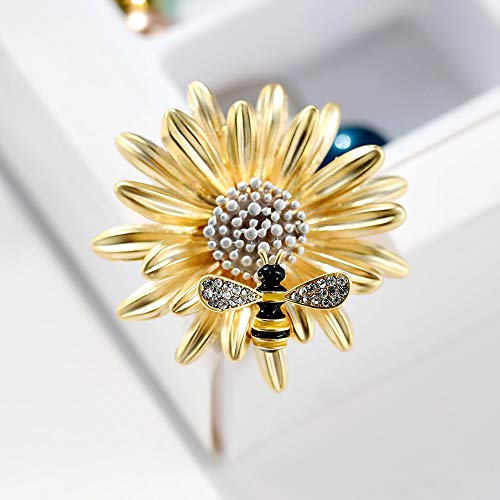 Image of 1X Brooch Bee Daisy Women Corsage Wedding Bridal Pin Dress Scarves Shawl Clip Lady Jewelry Bag Ornament New Released