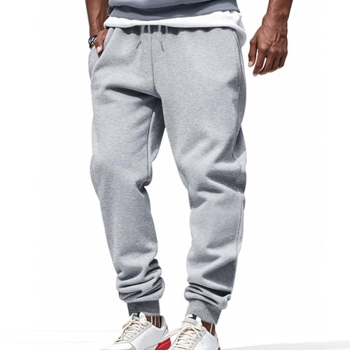 Sweatpants for Men Casual Fleece Drawstring Elastic Waist Pants Baggy Workout Athletic Joggers with Pockets2