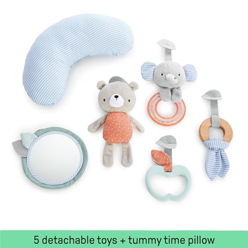 Ingenuity Cozy Spot Reversible Duvet Activity Gym & Play Mat with Wooden Toy bar - Loamy, Newborn and up - image 8