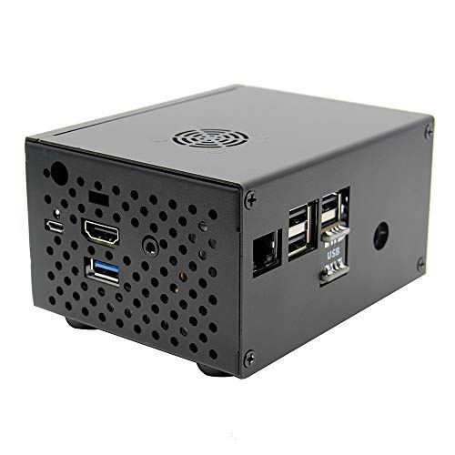 Geekworm for Raspberry Pi 3B+/3B, X820 Metal Case/Enclosure + Power Control Switch + Cooling Fan Support X820 V3.0 SSD&HDD SATA Storage Board&X735/Rock64（Not Support X825） - Thumbnail 3