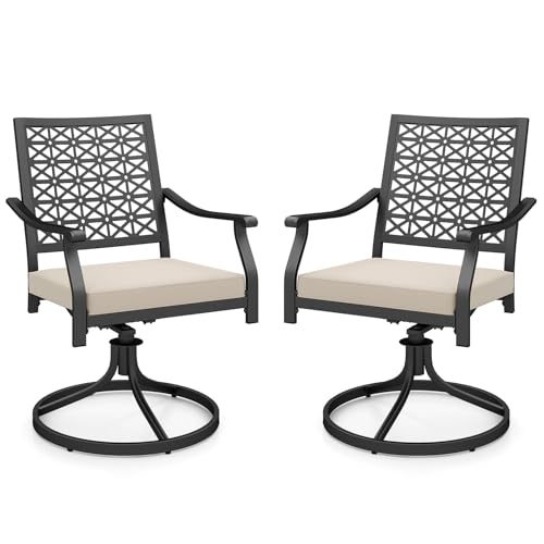 Giantex 2 Pack Swivel Outdoor Chairs, Set of 2 Patio