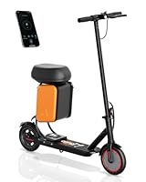 Electric Scooter with Seat for Adults, 19MPH & 15-Mile Range, 350W Motor, 8.5" Solid Tires with App Control & Dual Brake System - Foldable Commuter E-Scooter with Storage Bag, UL2272 Certified