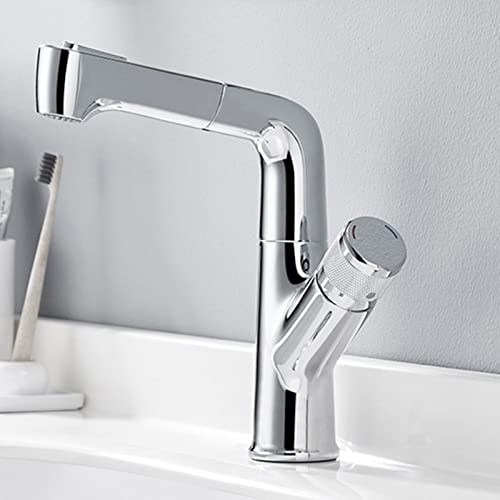 Mitigeur lavabo blanc extractible en laiton eau chaude et froide