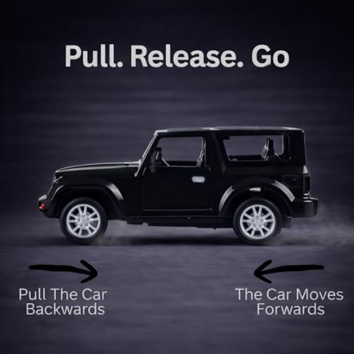 Image of Off-Road SUV Toy Car with Push-Back Action & Openable Doors| Durable ABS Plastic Off-Roader Vehicle Toy for Kids (3+ Years)|Black