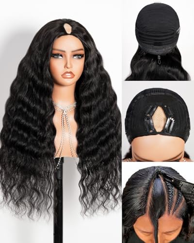 Megalook hair V Part Wig Human Hair with Drawstring for