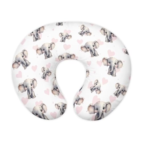 Zanxiantu Cute Elephant Pillow Covers for Baby Girls Heart Nursing Pillow Cover Boys Breastfeeding Pillow Slipcover Feeding Position Support