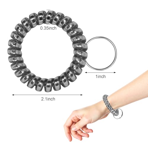Image of TENOC Spiral Coil Keychain, Anti-lost Key Chain Holder Lanyard Cord for Sauna Outdoor Sports and Gym Pool