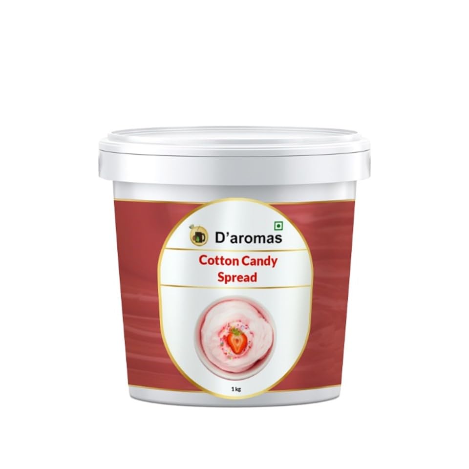 D'aromas Cotton Candy Spread, 1kg 100% Vegetarian, Top It On Cakes, Waffles, Pancakes, Fruits, Dessert, Milkshake, Bread & Chapati With All Natural Ganache (Pack Of 1)-image-39