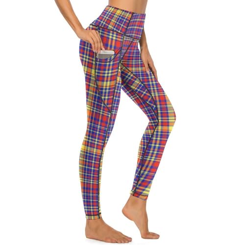Legging d'entraînement rétro violet et rouge idéal pour vos séances de yoga